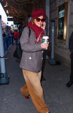 KATIE HOLMES Arrives to Her Broadway Show Our Town in New York 12/22/2024