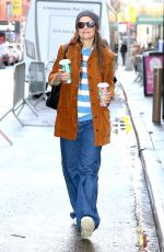 KATIE HOLMES Drinks Some Coffees Out in New York City 12/29/2024
