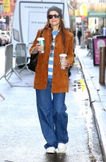 KATIE HOLMES Drinks Some Coffees Out in New York City 12/29/2024