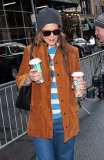 KATIE HOLMES Drinks Some Coffees Out in New York City 12/29/2024