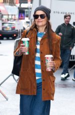 KATIE HOLMES Drinks Some Coffees Out in New York City 12/29/2024