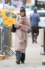 KATIE HOLMES Out for Coffee on a Chilly Day in New York 12/21/2024