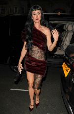 KATY PERRY Arrives at a Private Members Club in Mayfair in London 12/11/2024