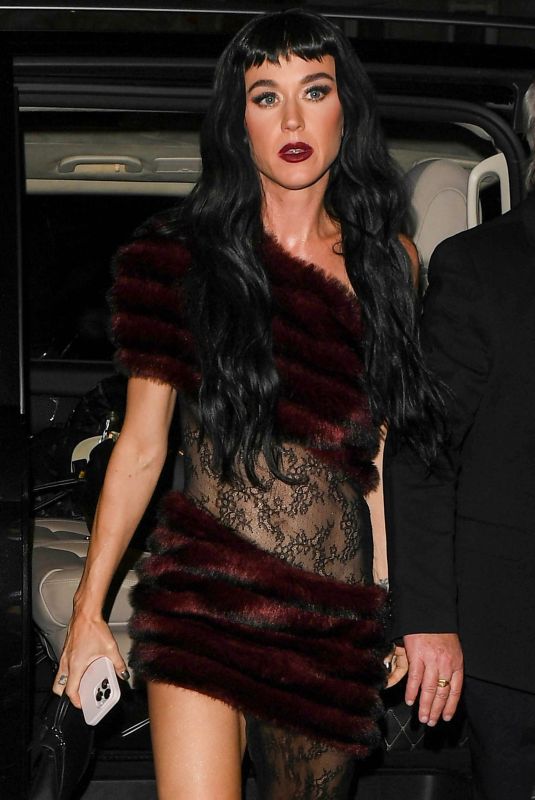 KATY PERRY Arrives at a Private Members Club in Mayfair in London 12/11/2024