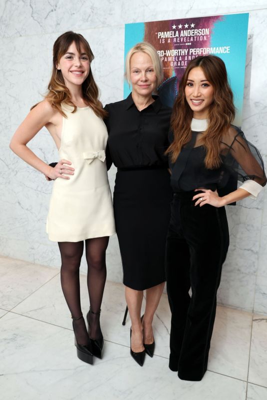 KIERNAN SHIPKA, PAMELA ANDERSON and BRENDA SONG at Roadside Attractions Special Screening of The Last Showgirl at CAA in Los Angeles 12/07/2024