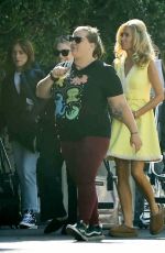 KRISTEN WIIG on the Set of Palm Royale in Los Angeles 12/10/2024