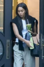 LAURA HARIER Visits Hair Salon After Addressing Shameik Moore