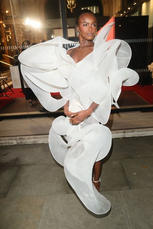 LEOMIE ANDERSON Arrives at Vas J Morgan British Fashion Awards Afterparty in London 12/02/2024