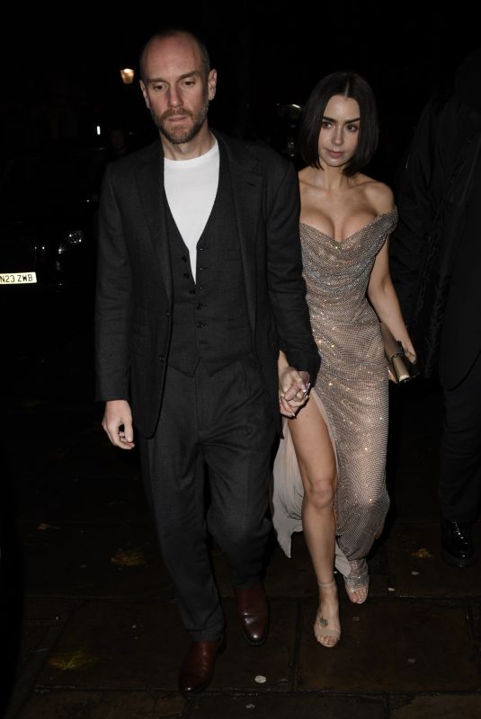 LILY COLLINS Leaves The Devil Wears Prada: The Musical World Premiere Party in London 12/01/2024