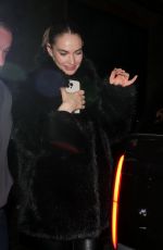 LILY JAMES Leaves Chiltern Firehouse in London 12/20/2024