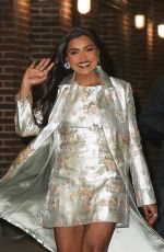 MINDY KALING Arrives at Late Show with Stephen Colbert in New York 12/03/2024