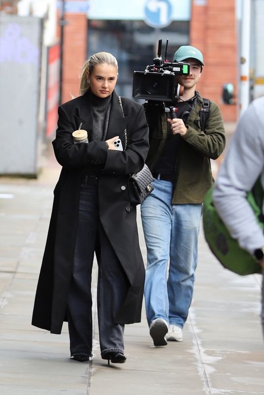 MOLLY MAE HAGUE Filming Scenes for Her New Molly-Mae; Behind It All in Manchester City 12/18/2024