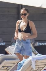 NATALIE PORTMAN in Bikini at Beach of Le Barthelemy Hotel in St. Barts 12/27/2024