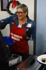 NICOLE EGGERT Serves Holiday Meals for Homeless at LA Mission in Los Angeles 12/20/2024