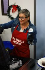 NICOLE EGGERT Serves Holiday Meals for Homeless at LA Mission in Los Angeles 12/20/2024
