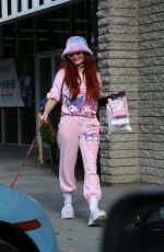 PHOEBE PRICE at a Post Office in Studio City with Her Dog Arnold 12/23/2024