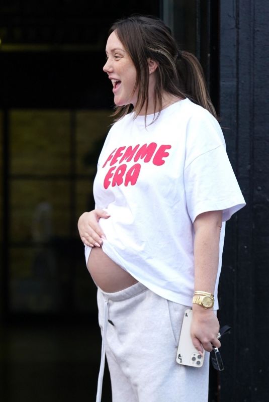 Pregnant CHARLOTTE CROSBY Out and About in Sunderland 12/04/2024