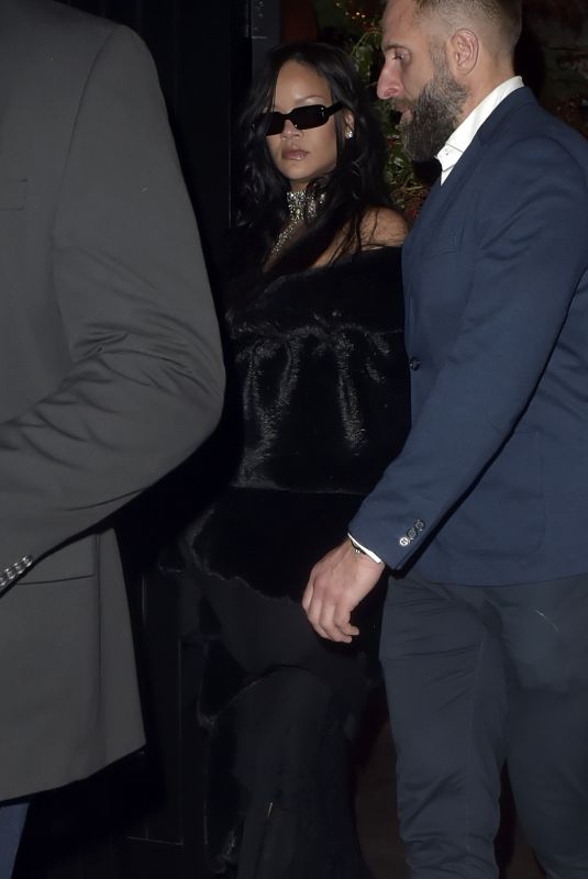 RIHANNA and ASAP Rocky Leaves Chiltern Firehouse at 4am in London 12/03/2024