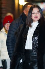 SELENA GOMEZ Arrives at Late Show with Stephen Colbert in New York City 12/03/2024