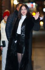 SELENA GOMEZ Arrives at Late Show with Stephen Colbert in New York City 12/03/2024