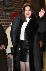SELENA GOMEZ Arrives at Late Show with Stephen Colbert in New York City 12/03/2024