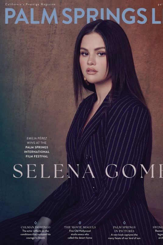 SELENA GOMEZ on the Cover of Palm Springs Life Magazine, January 2025