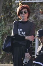 SHARON OSBOURNE Waiting for Her Ride at Valet in Beverly Hills 12/06/2024