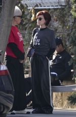SHARON OSBOURNE Waiting for Her Ride at Valet in Beverly Hills 12/06/2024