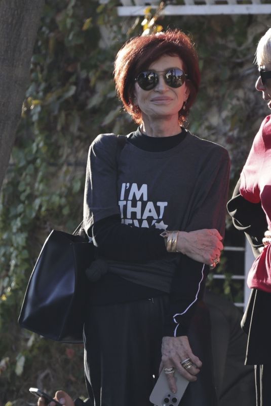 SHARON OSBOURNE Waiting for Her Ride at Valet in Beverly Hills 12/06/2024
