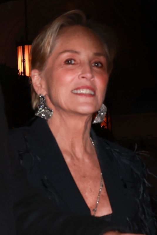 SHARON STONE Arrives at Brunello Cucinelli Diner at Chateau Marmont in West Hollywood 12/05/2024