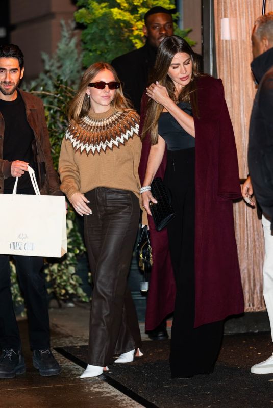 SYDNEY SWEENEY and SOFIA VERGARA Leaves Crane Club in New York 12/15/2024