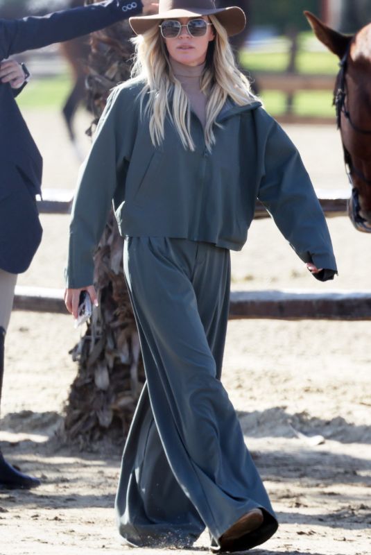 TEDDI MELENCAMP with Her Horse Trainer in Thermal 12/14/2024