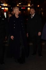 TILDA SWINTON Arrives at The Room Next Door Screening in Paris 12/16/2024