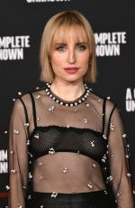 ZOE LISTER-JONES at A Complete Unknown Premiere in Los Angeles 12/10/2024