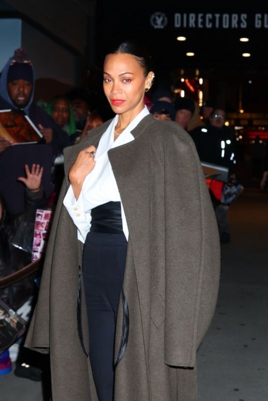 ZOE SALDANA Arrives at Emilia Perez Special Screening in New York 12/03/2024