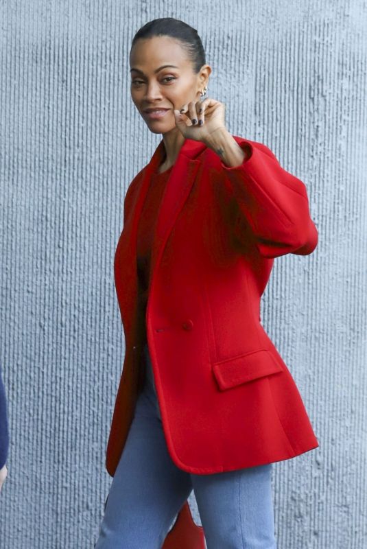 ZOE SALDANA Arrives at Harmony Gold Theater in Los Angeles 12/14/2024