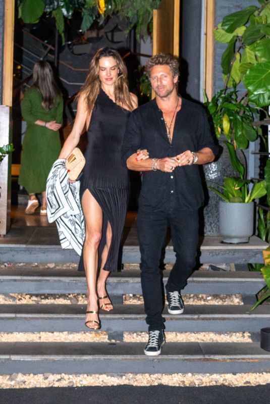 ALESSANDRA AMBROSIO and Buck Palmer at Asian Restaurant in Rio de Janeiro 01/14/2025