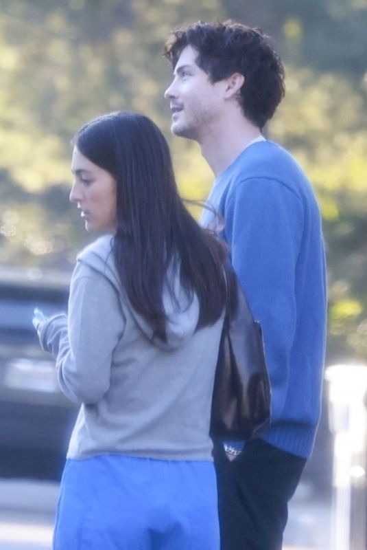 ANALUISA CORRIGAN and Logan Lerman Arrives at a Friend