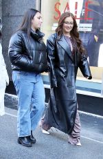 ANNA CATCHART in a Black Leather Trench Coat Out in New York City 01/24/2025