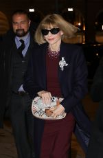 ANNA WINTOUR Arrives at Ritz Place Vendome at Paris Fashion Week 01/24/2025