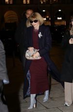 ANNA WINTOUR Arrives at Ritz Place Vendome at Paris Fashion Week 01/24/2025
