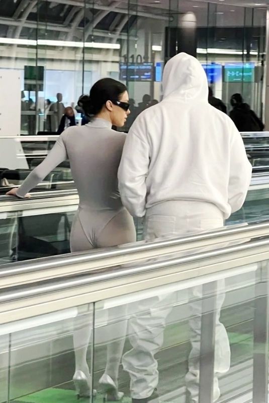 BIANCA CENSORI and Kanye West at Haneda Airport in Tokyo 01/30/2025
