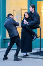 BLANCA ARIMANY and Boyfriend Pose for a Photoshoot Outside Gigi Hadid