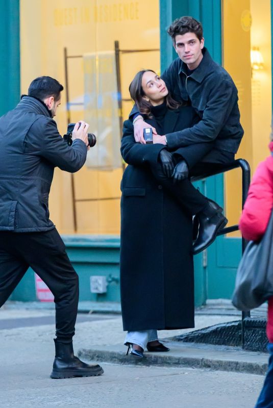 BLANCA ARIMANY and Boyfriend Pose for a Photoshoot Outside Gigi Hadid