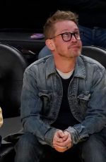 BRENDA SONG and Macaulay Culkin at NBA Game Between Boston Celtics and L.A. Lakers in Los Angeles 01/23/2025
