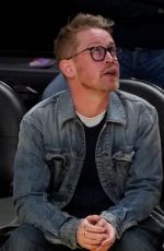 BRENDA SONG and Macaulay Culkin at NBA Game Between Boston Celtics and L.A. Lakers in Los Angeles 01/23/2025