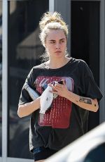 CARA DELEVINGNE in a Vintage Bush Tee Leaves Dogpound Workout in West Hollywood 01/27/2025