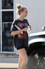 CARA DELEVINGNE in a Vintage Bush Tee Leaves Dogpound Workout in West Hollywood 01/27/2025