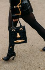 CAROLINE DAUR Arrives at Schiaparelli Haute Couture Spring-Summer 2025 Show at Paris Fashion Week 01/27/2025