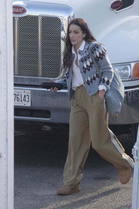 CHLOE BENNET on the Set of a New Christmas Movie in Toronto 01/13/2025